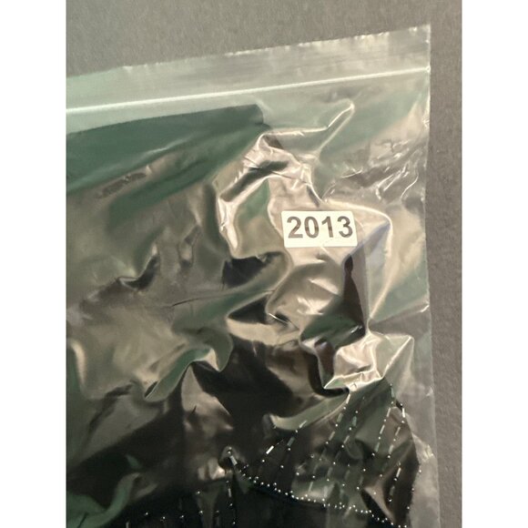 Jones New York Evening Black Sleeveless Beaded Trim Midi Dress Size 6 Polyester - Picture 11 of 11